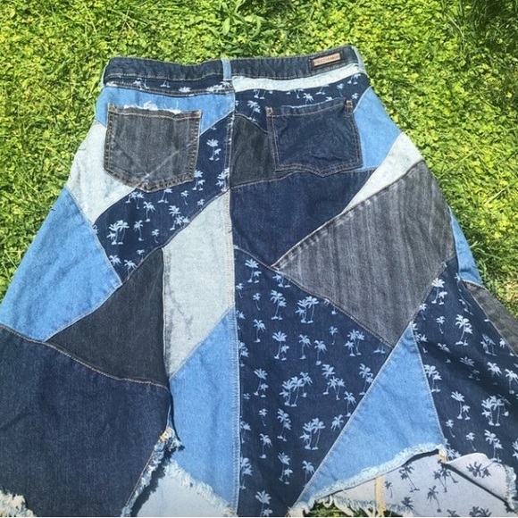 LNWOT Vintage Asymmetrical Patched Skirt - Picture 2 of 3